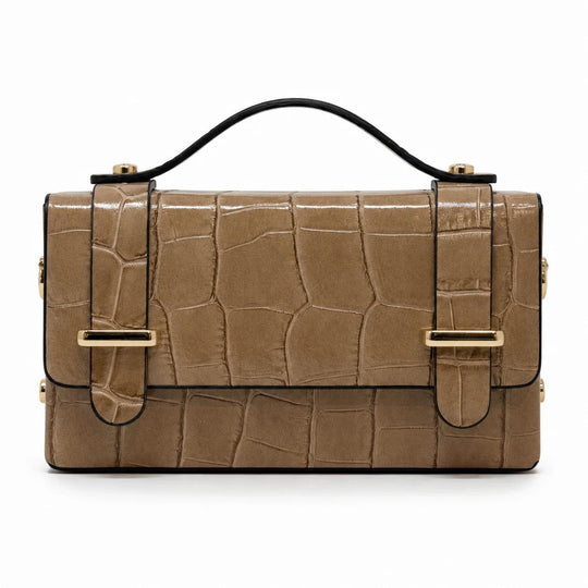 Kevin's Top Handle Leather Bag with Crocco-Embossed