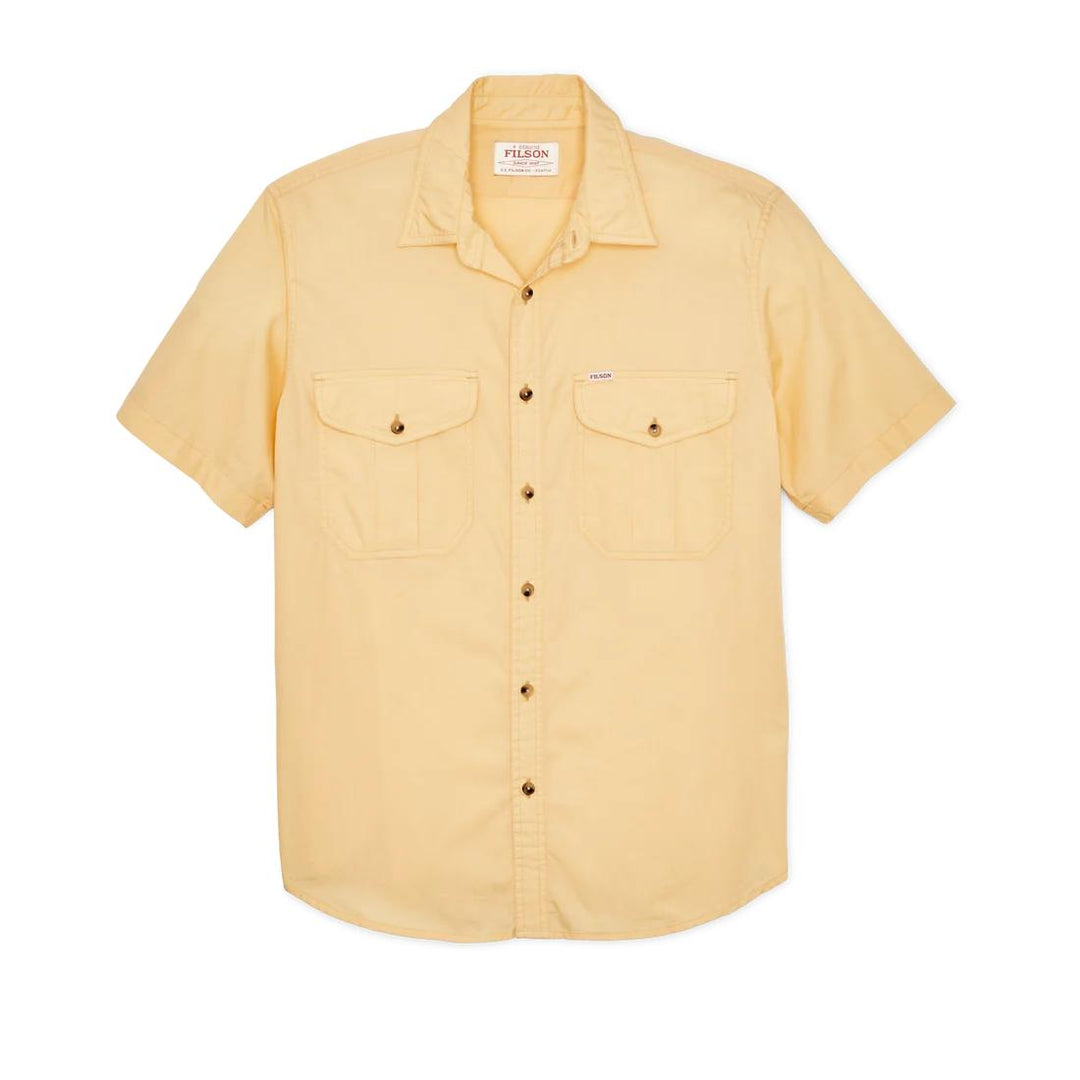 Filson Men's Washed Short Sleeve Feather Cloth Shirt-Men's Clothing-Straw-M-Kevin's Fine Outdoor Gear & Apparel
