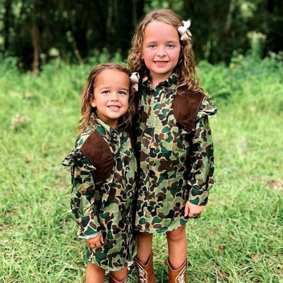 Kevin's Girls Vintage Camo Shirt Dress-Children's Clothing-Kevin's Fine Outdoor Gear & Apparel