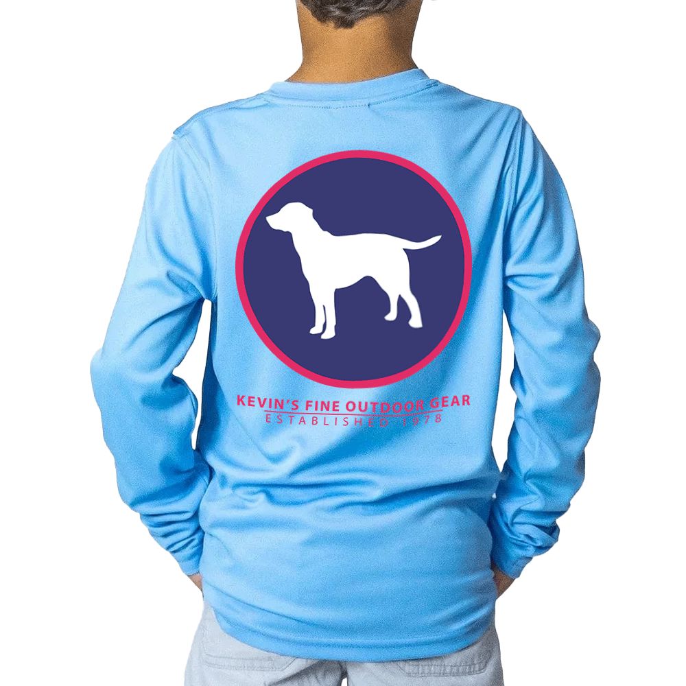 Kevin's Kid's Circle Lab Long Sleeve Performance T-Shirt-Men's Clothing-BLUE-S-Kevin's Fine Outdoor Gear & Apparel
