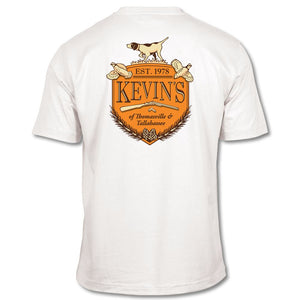 Kevin's Crest Short Sleeve Pocket T-Shirt-Men's Clothing-White/Orange Crest-S-Kevin's Fine Outdoor Gear & Apparel