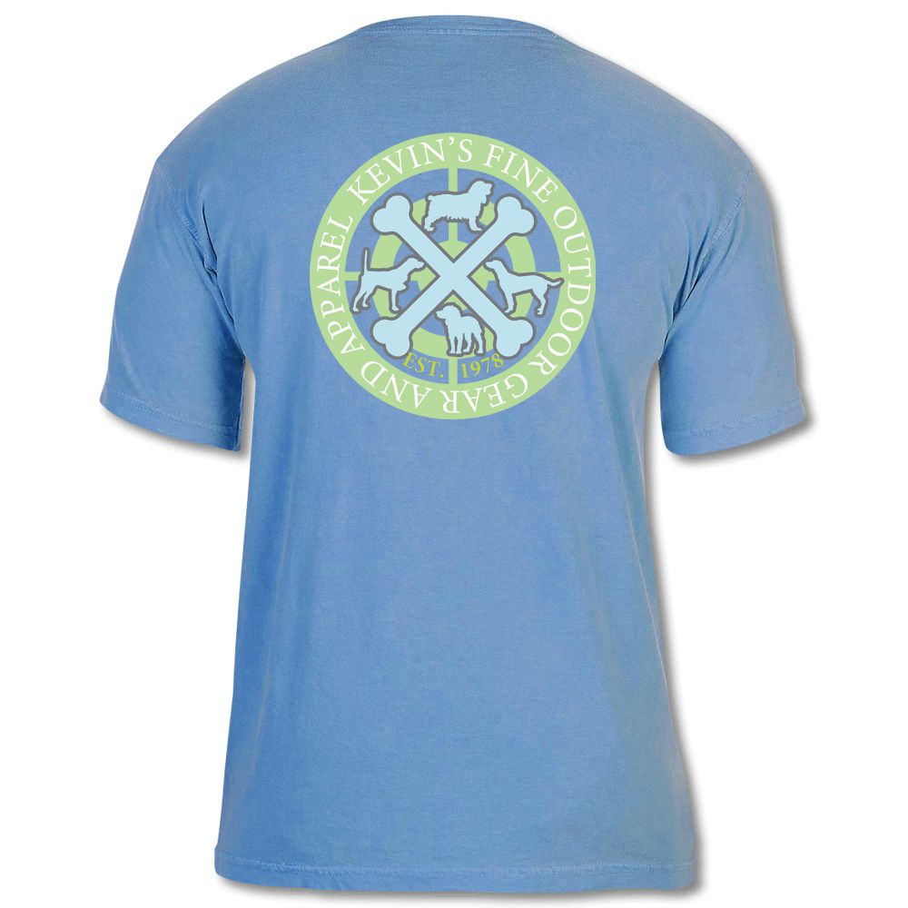 Kevin's Dog Bone Circle Short Sleeve Tee-Men's Clothing-Flo Blue-S-Kevin's Fine Outdoor Gear & Apparel