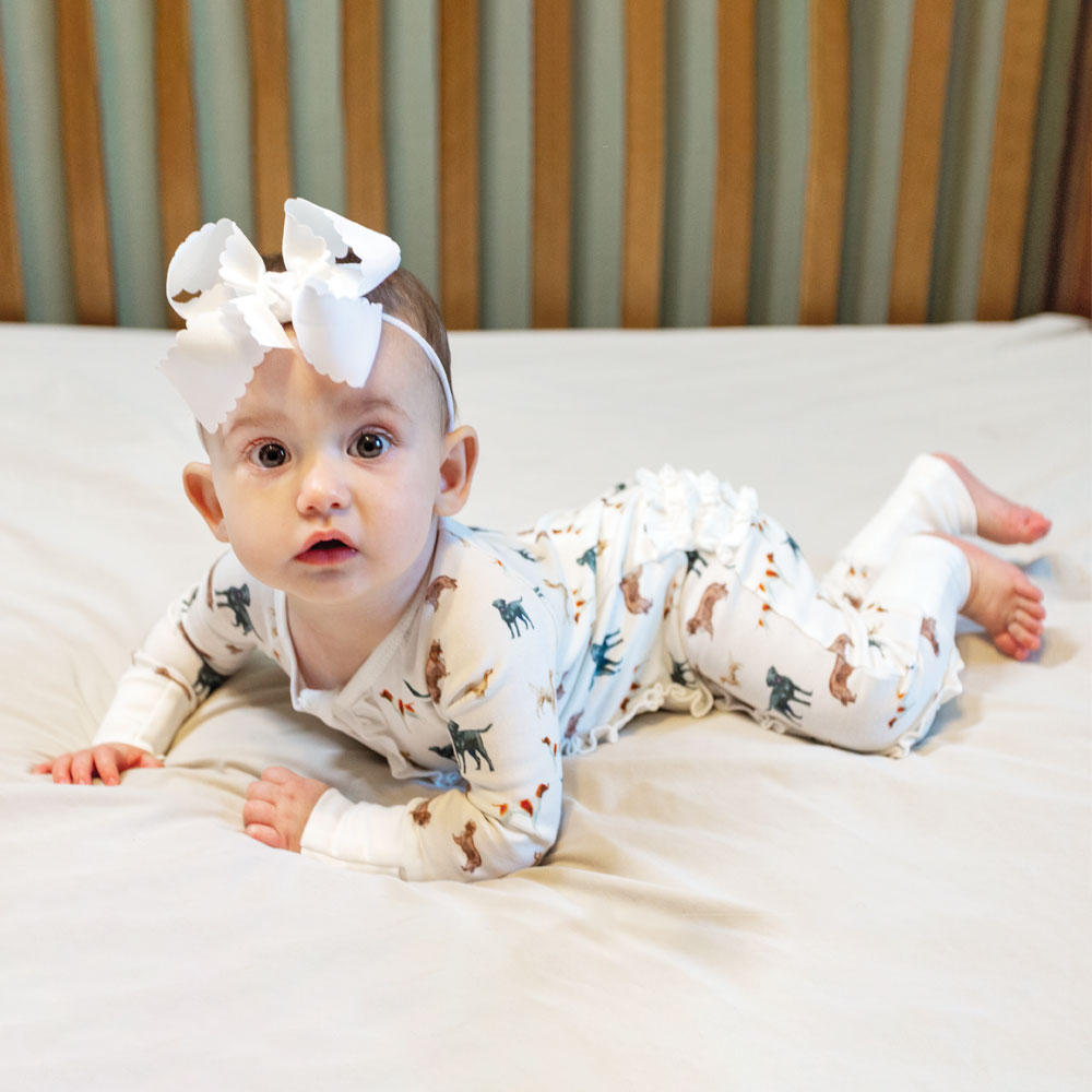 Kevin's Baby Girl Ruffle Convertible Footie Pajamas-Children's Clothing-White-3 Months-Kevin's Fine Outdoor Gear & Apparel