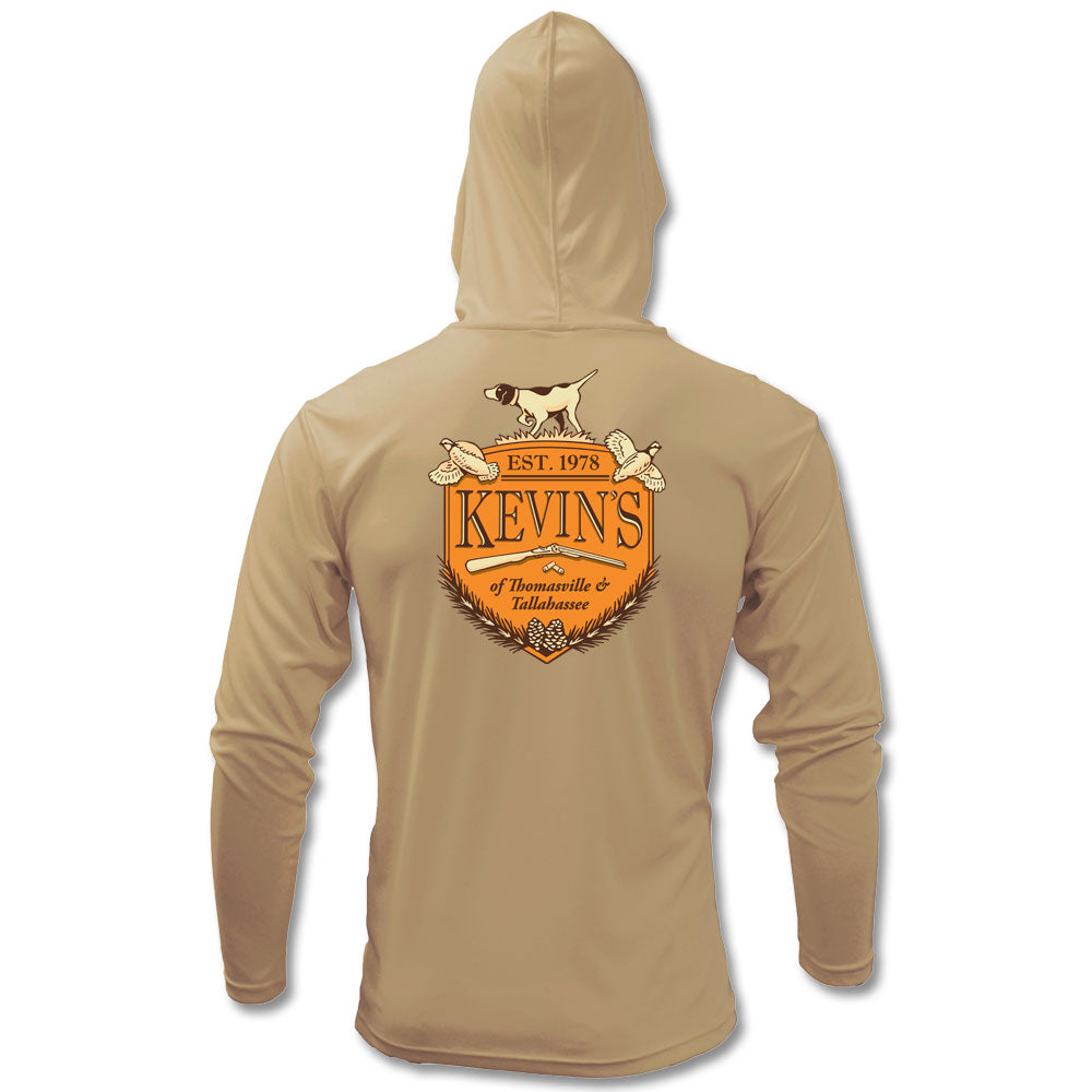 Kevin's Kids Crest Performance Long Sleeve Hoodie-Children's Clothing-Tan-XS-Kevin's Fine Outdoor Gear & Apparel