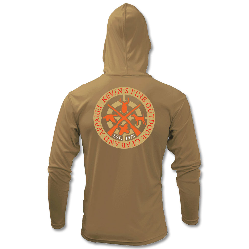 Kevin's Kids Crossed Guns Performance Long Sleeve Hoodie-Children's Clothing-Brown-XS-Kevin's Fine Outdoor Gear & Apparel