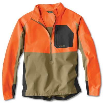 Orvis Pro LT Hunting Pullover-Men's Clothing-Tan/Blaze-S-Kevin's Fine Outdoor Gear & Apparel