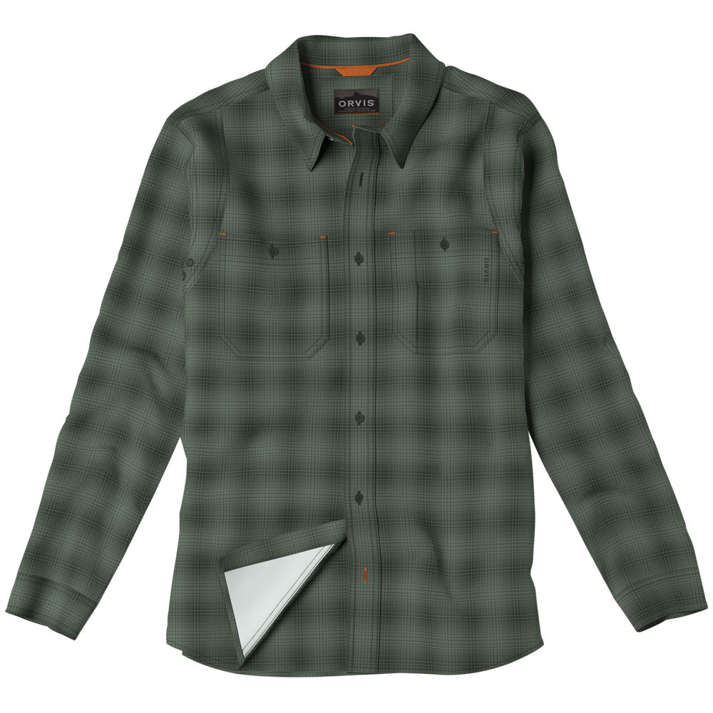 Orvis Tech Chambray Plaid Workshirt-Men's Clothing-SLVRPN/IVY-M-Kevin's Fine Outdoor Gear & Apparel