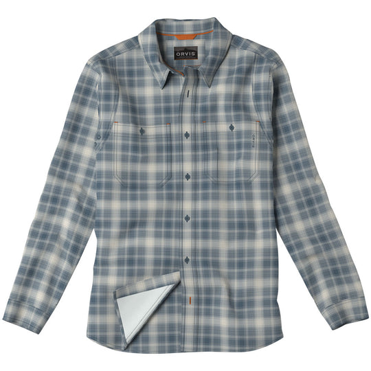Orvis Tech Chambray Plaid Workshirt-Men's Clothing-SNW/BLUHZE-M-Kevin's Fine Outdoor Gear & Apparel