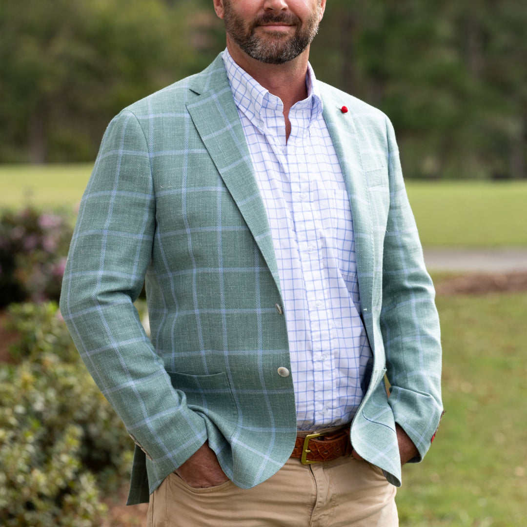 Kevin's Green Windowpane Sports Coat-Men's Clothing-Kevin's Fine Outdoor Gear & Apparel