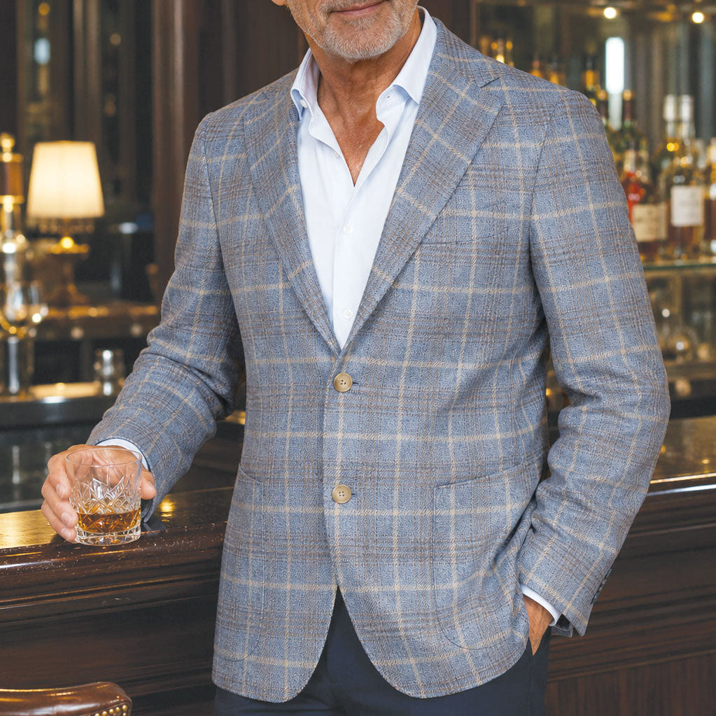 Kevin's Blue/Gray Ravello Sports Jacket-Men's Clothing-Kevin's Fine Outdoor Gear & Apparel