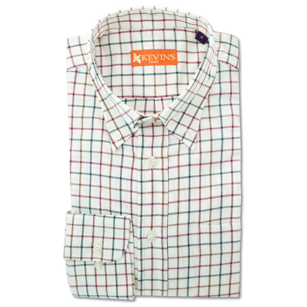 Kevin's Finest Men's Burgundy Teal Woven Cotton Shirt-Men's Clothing-Kevin's Fine Outdoor Gear & Apparel
