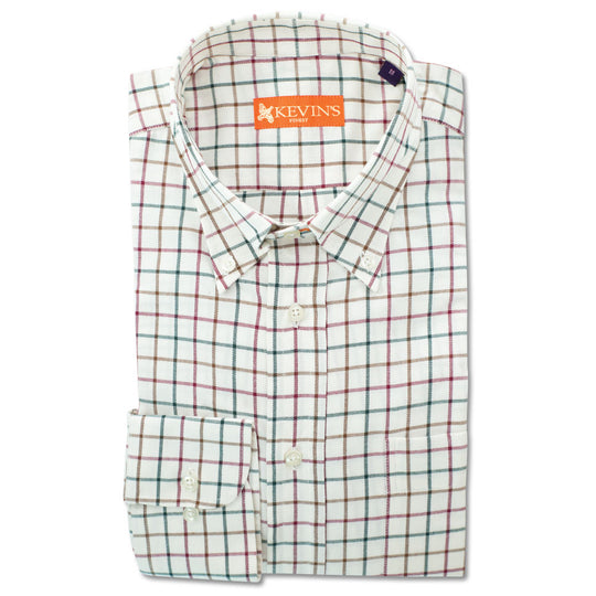 Kevin's Finest Men's Burgundy Teal Woven Cotton Shirt-Men's Clothing-Kevin's Fine Outdoor Gear & Apparel
