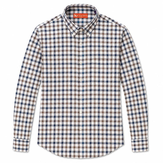 Kevin's Finest Men's Navy Green Plaid Cotton Shirt-Men's Clothing-Kevin's Fine Outdoor Gear & Apparel