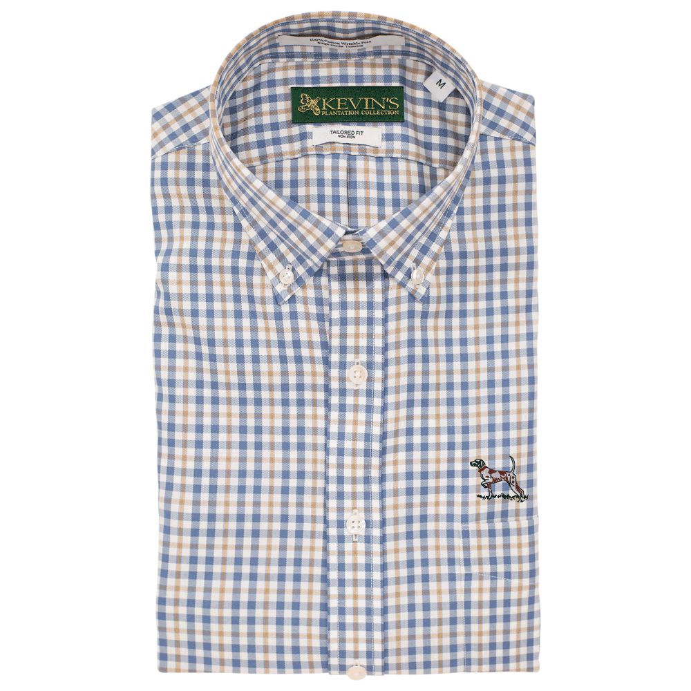 Kevin's Wrinkle-Free Pointer/Blue Shirt-Men's Clothing-Blue-S-Kevin's Fine Outdoor Gear & Apparel