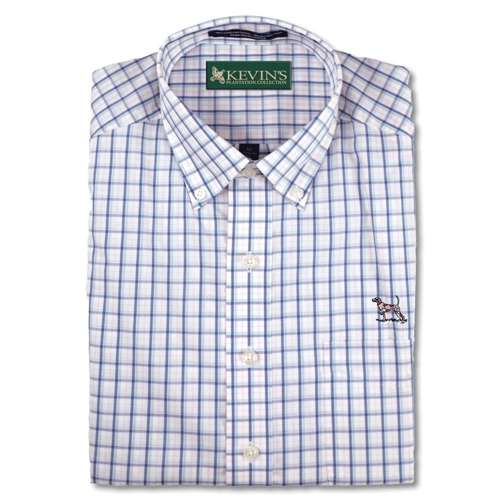 Kevin's Pedro Pointer Wrinkle Free Short Sleeve Shirt-Men's Clothing-Blue-S-Kevin's Fine Outdoor Gear & Apparel