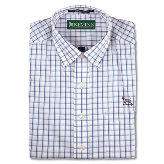 Kevin's Pedro Pointer Wrinkle Free Short Sleeve Shirt-Men's Clothing-Blue-S-Kevin's Fine Outdoor Gear & Apparel