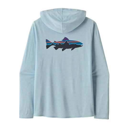 Patagonia Men's Capilene Cool Daily Graphic Hoody-Men's Clothing-Fitz Roy Trout: Fleck Blue-S-Kevin's Fine Outdoor Gear & Apparel