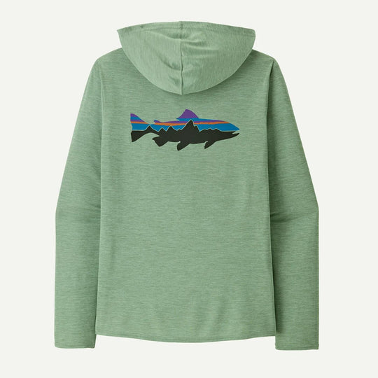 Patagonia Men's Capilene Cool Daily Graphic Hoody-Men's Clothing-Fitz Roy Trout: Ellwood Green X-Dye-S-Kevin's Fine Outdoor Gear & Apparel