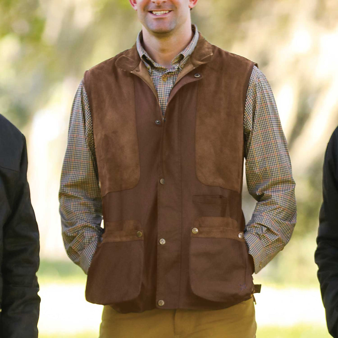 Kevin's Men's Washable Waxed Hunting Vest-Men's Clothing-Brown/Chocolate Wax Facing-S-Kevin's Fine Outdoor Gear & Apparel