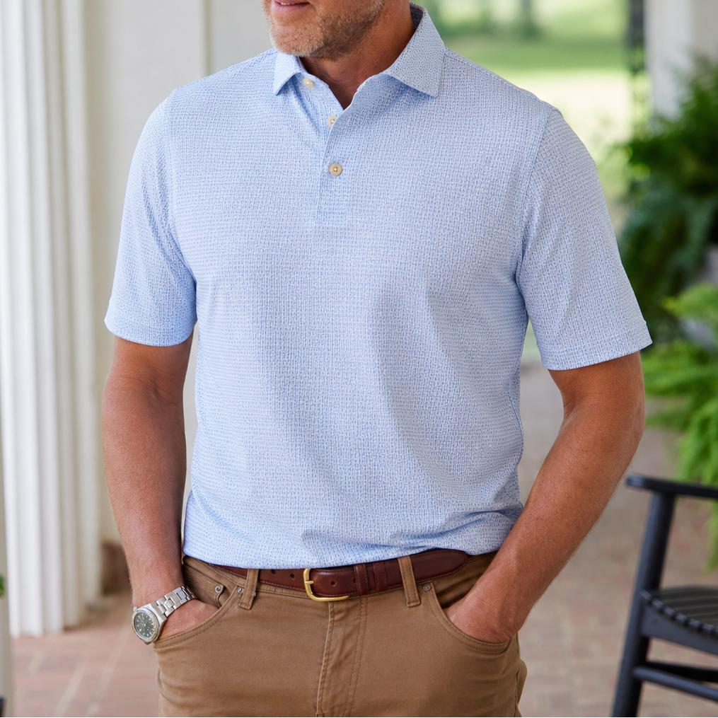 Peter Millar Football Geo Performance Jersey Polo-Men's Clothing-Kevin's Fine Outdoor Gear & Apparel