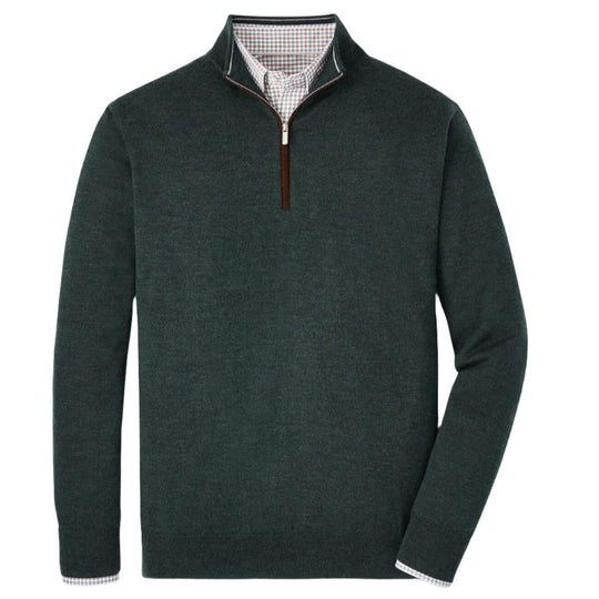 Peter Millar Autumn Crest Suede Trim Quarter Zip-Men's Clothing-Lacinto-S-Kevin's Fine Outdoor Gear & Apparel