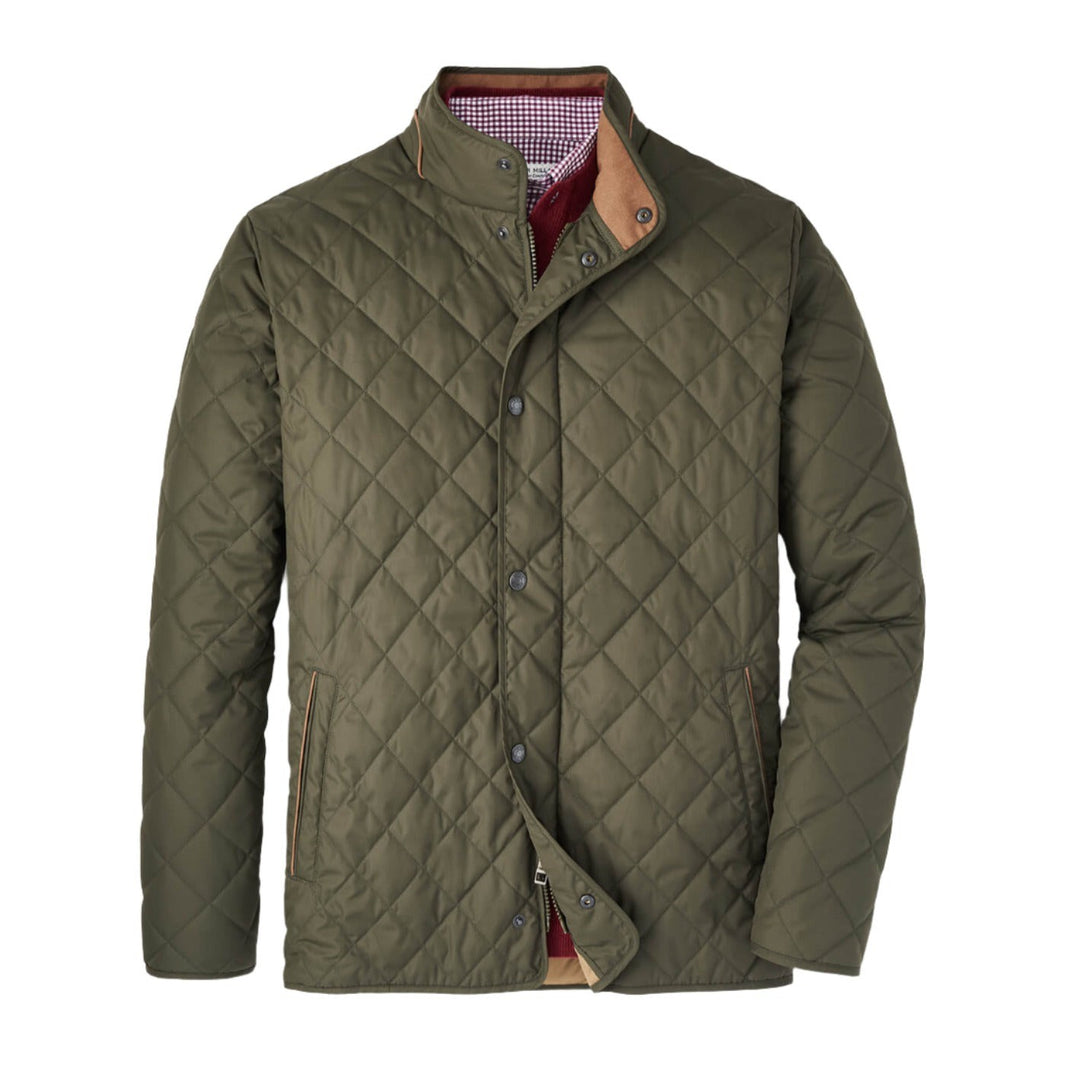 Peter Millar Suffolk Quilted Travel Coat-Men's Clothing-Dark Olive-S-Kevin's Fine Outdoor Gear & Apparel