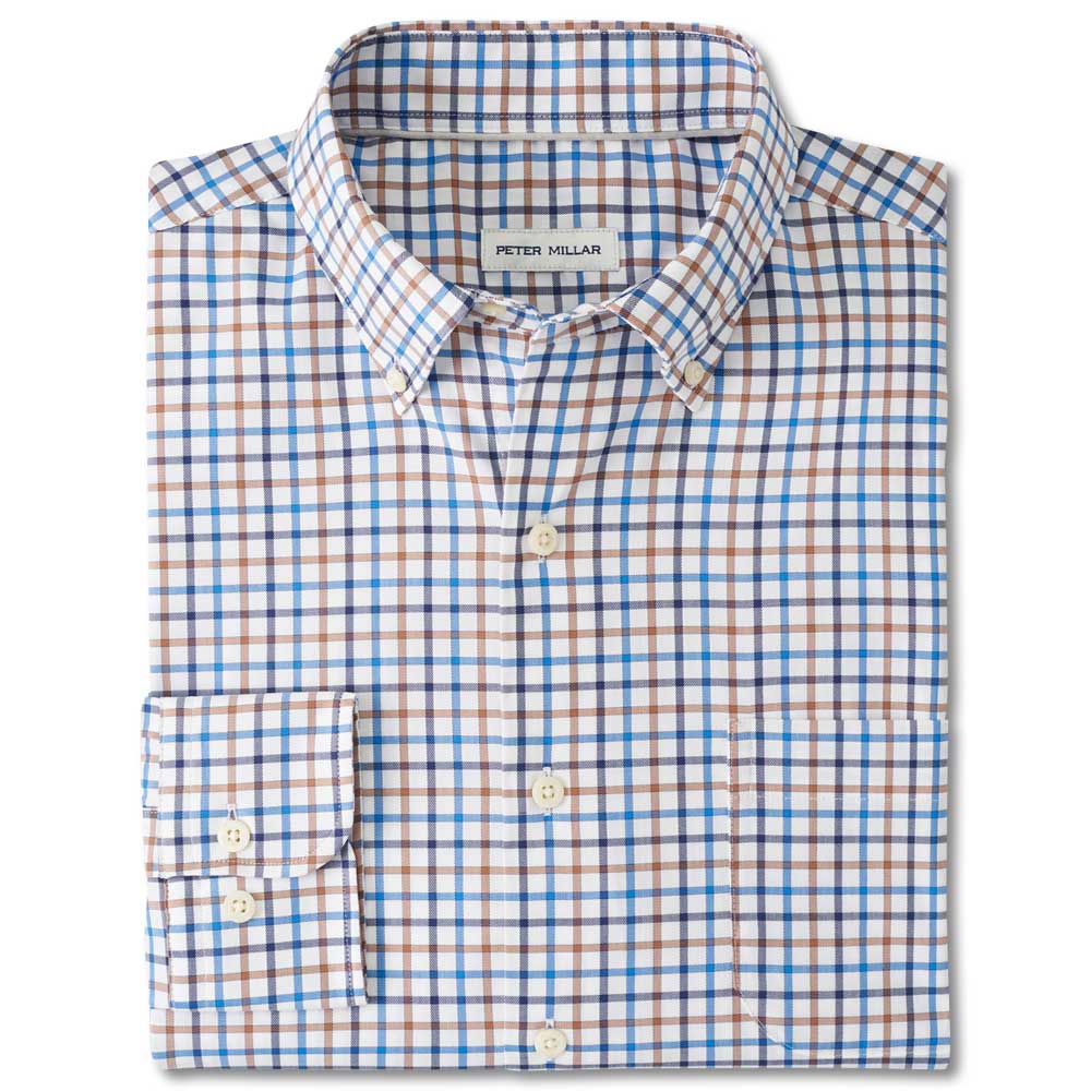 Peter Millar Culter Cotton Sport Shirt-British Tan-S-Kevin's Fine Outdoor Gear & Apparel