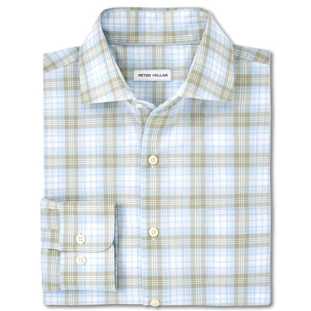 Peter Millar Camden Summer Soft Cotton Sport Shirt-Men's Clothing-Cottage Blue-M-Kevin's Fine Outdoor Gear & Apparel