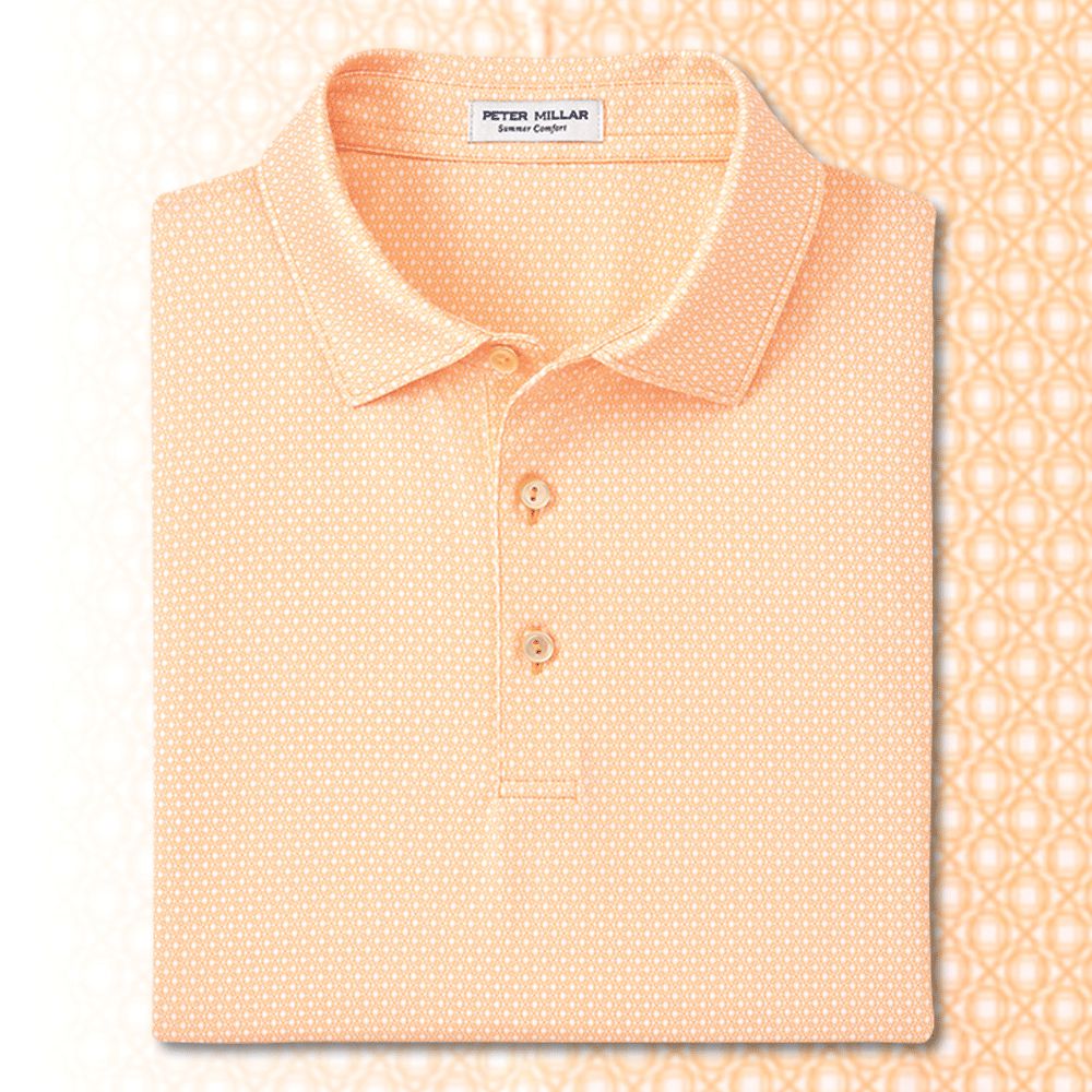 Peter Millar Tesseract Performance Jersey Polo-Men's Clothing-Orange Nectar-S-Kevin's Fine Outdoor Gear & Apparel