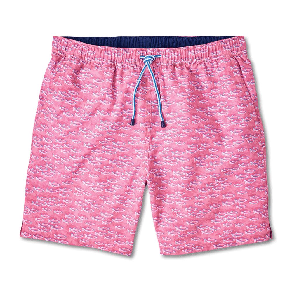 Peter Millar School Of Fish Swim Trunk-Men's Clothing-Pink Ruby-M-Kevin's Fine Outdoor Gear & Apparel