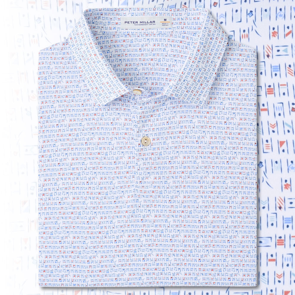 Peter Millar Featherweight Cornhole Performance Polo-Men's Clothing-White-S-Kevin's Fine Outdoor Gear & Apparel