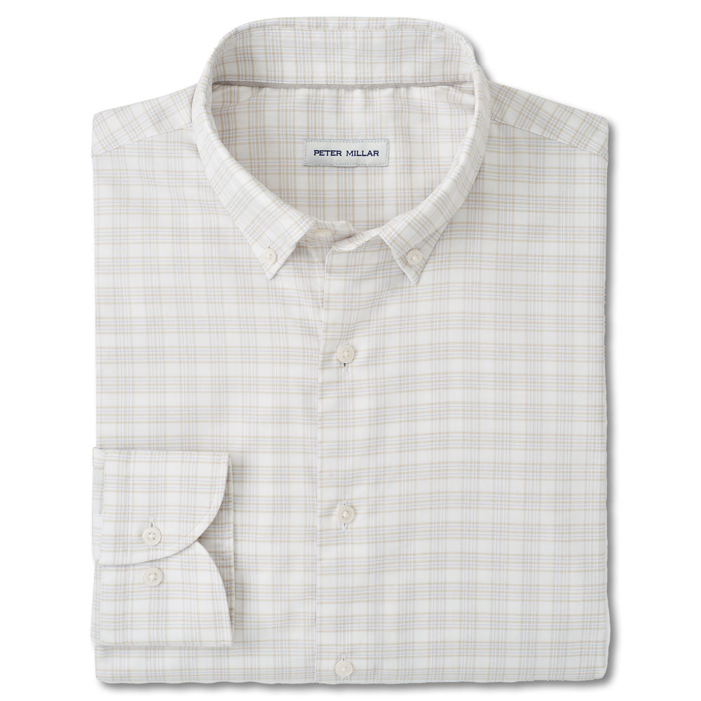 Peter Millar Douglas Crown Lite Cotton-Stretch Sport Shirt-Men's Clothing-Truffle-M-Kevin's Fine Outdoor Gear & Apparel