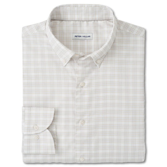 Peter Millar Douglas Crown Lite Cotton-Stretch Sport Shirt-Men's Clothing-Truffle-M-Kevin's Fine Outdoor Gear & Apparel