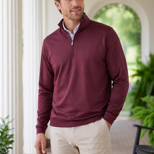 Peter Millar Perth Herringbone Performance Quarter-Zip-Men's Clothing-Kevin's Fine Outdoor Gear & Apparel