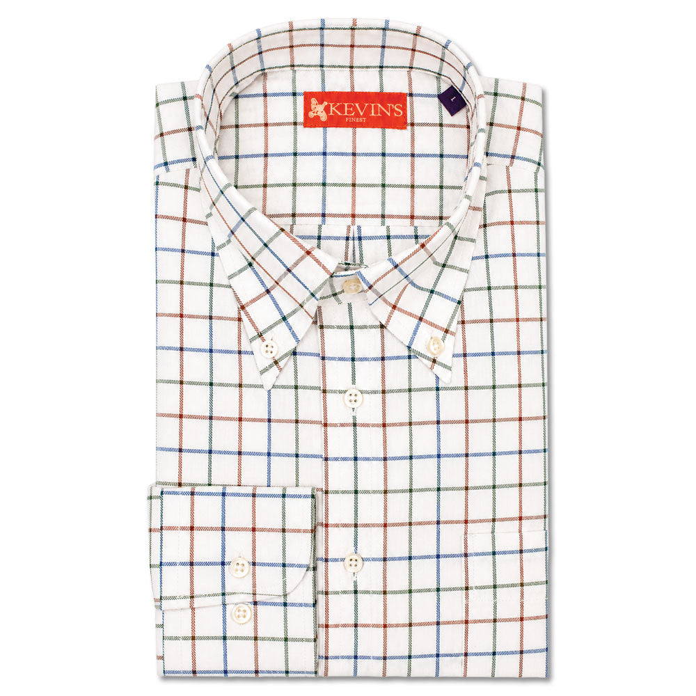Kevin's Finest Men's Green/Blue/Red Woven Cotton Shirt