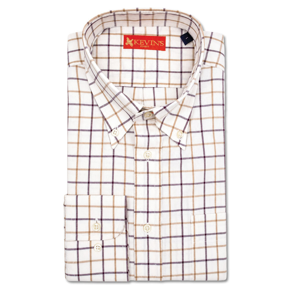 Kevin's Finest Men's Burgundy/Orange Woven Cotton Shirt-Men's Clothing-Kevin's Fine Outdoor Gear & Apparel