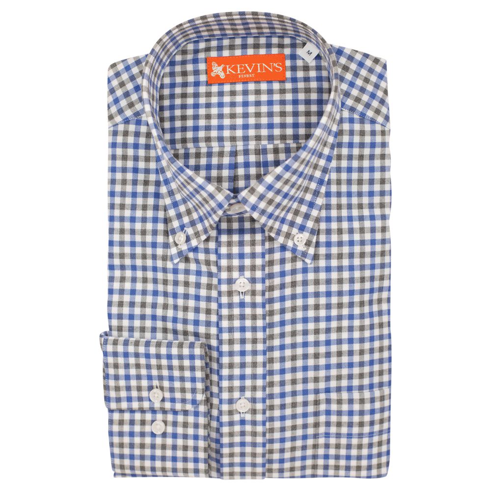 Kevin's Finest Blue/Gray Tattersall Shirt-Men's Clothing-Kevin's Fine Outdoor Gear & Apparel