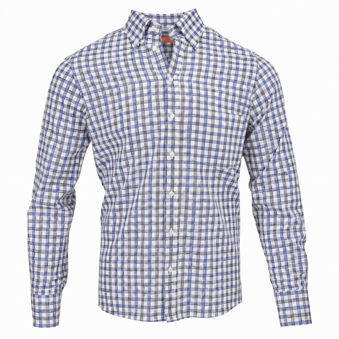 Kevin's Finest Blue/Gray Tattersall Shirt-Men's Clothing-Kevin's Fine Outdoor Gear & Apparel