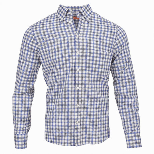 Kevin's Finest Blue/Gray Tattersall Shirt-Men's Clothing-Kevin's Fine Outdoor Gear & Apparel