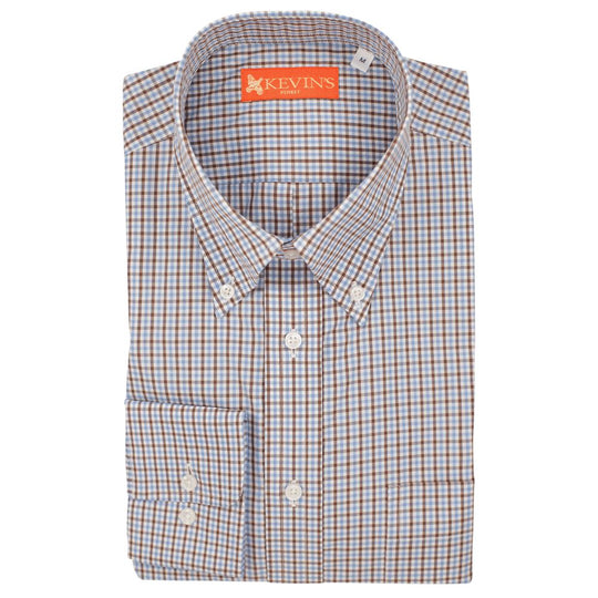Kevin's Finest Light Blue/Brown Shirt-Men's Clothing-Kevin's Fine Outdoor Gear & Apparel