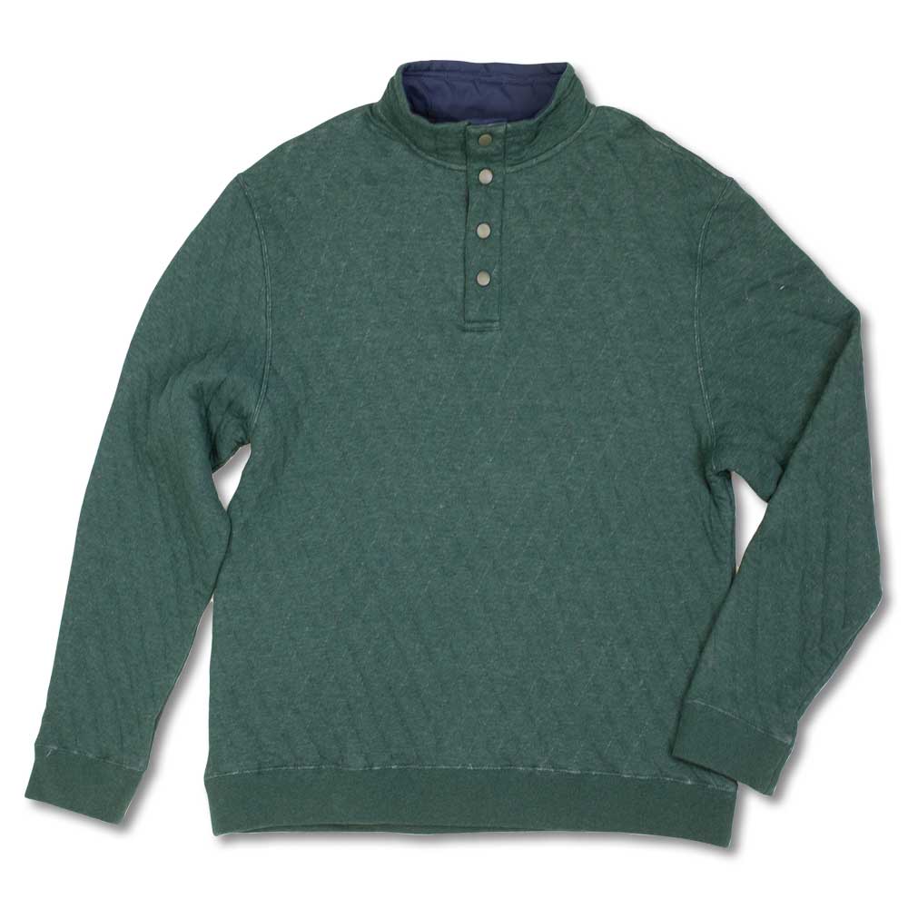 Kevin's Quilted Snap Mock Pullover-Men's Clothing-Spruce Heather-M-Kevin's Fine Outdoor Gear & Apparel