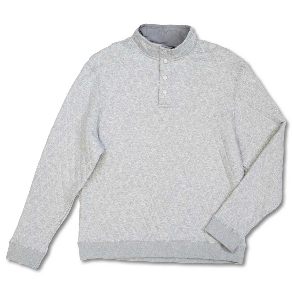 Kevin's Quilted Snap Mock Pullover-Men's Clothing-Grey Heather-M-Kevin's Fine Outdoor Gear & Apparel
