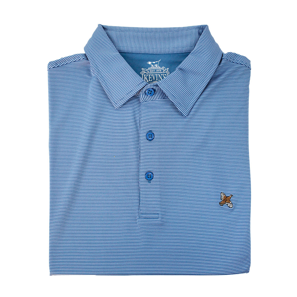 Kevin's Stretch Performance Quail Striped Polo-Men's Clothing-Moonlight/Serenity-S-Kevin's Fine Outdoor Gear & Apparel