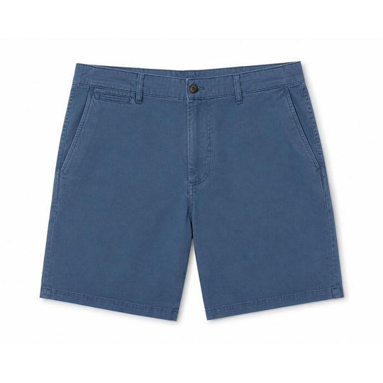 Blue Johnnie-O Nassau garment-dyed stretch cotton shorts with a 7-inch inseam and tailored waistband.