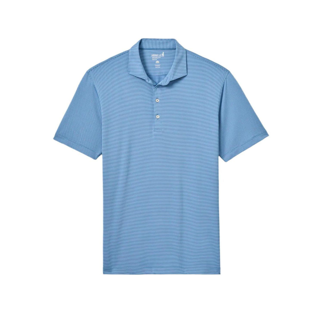Johnnie-O Lyndonn Stripe Performance Jersey Polo-Men's Clothing-Barrels Blue/Seychelles-S-Kevin's Fine Outdoor Gear & Apparel