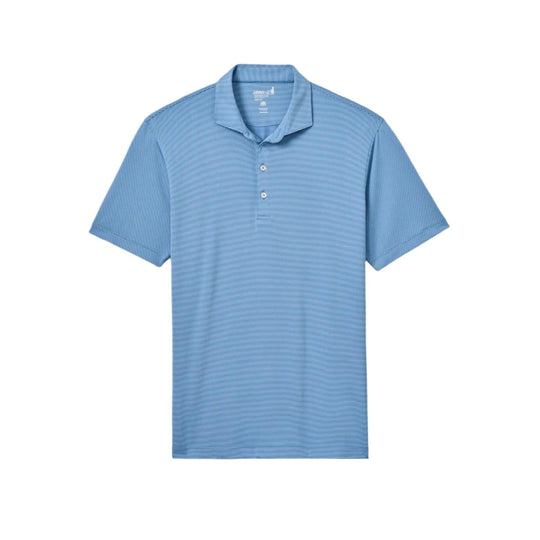 Johnnie-O Lyndonn Stripe Performance Jersey Polo-Men's Clothing-Barrels Blue/Seychelles-S-Kevin's Fine Outdoor Gear & Apparel