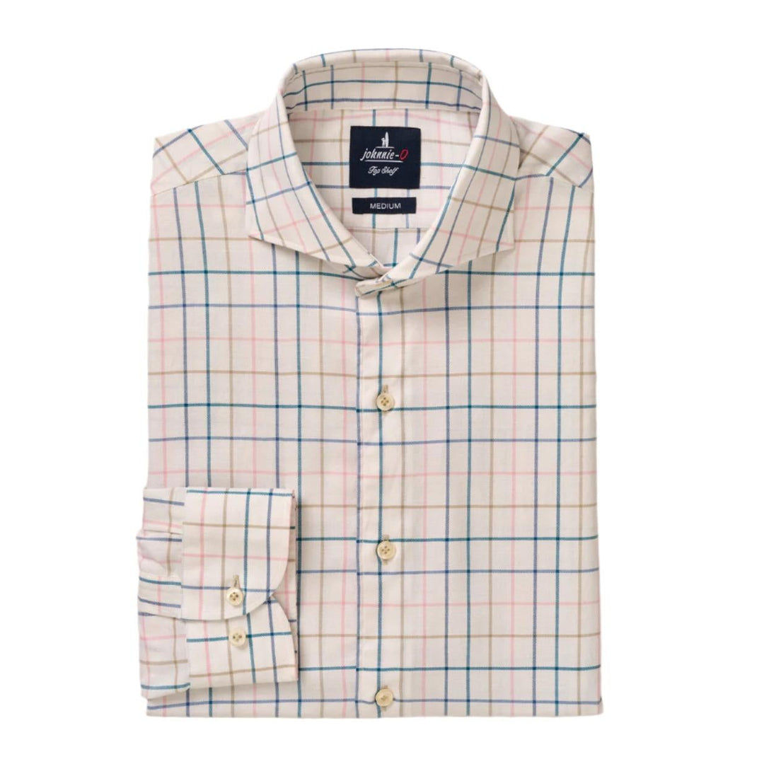 Johnnie-O Peyton Long Sleeve Top Shelf Button Up Shirt-Men's Clothing-White-S-Kevin's Fine Outdoor Gear & Apparel