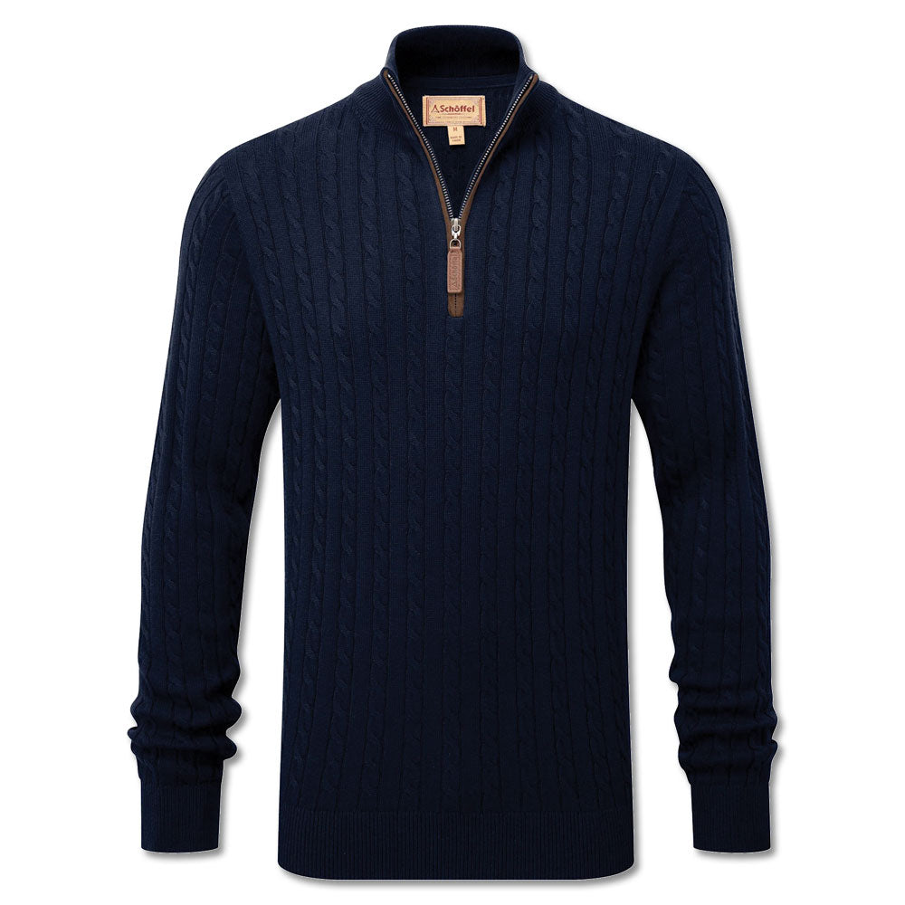 Schoffel Pull en cachemire torsadé 1/4 zip pour homme