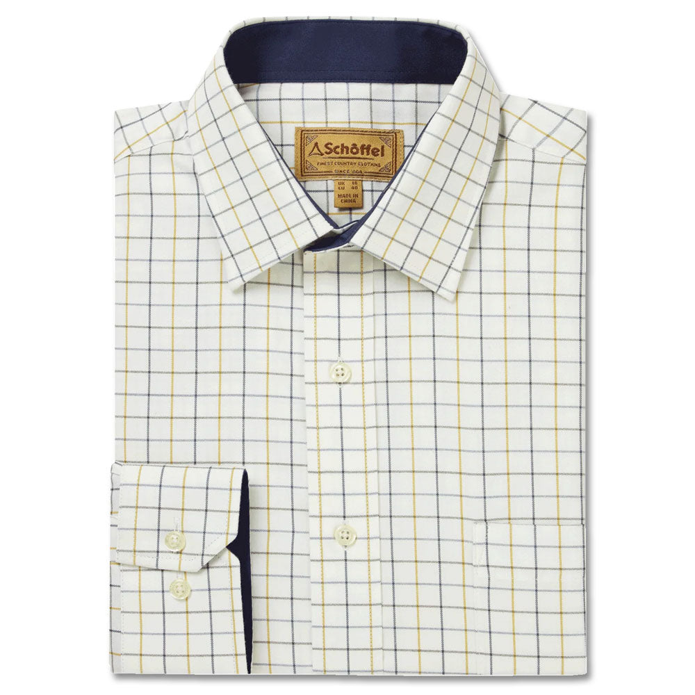 Schoffel Men's Burnham Tattersall Classic Shirt-Men's Clothing-Vintage Navy Tattersall-15.5-Kevin's Fine Outdoor Gear & Apparel