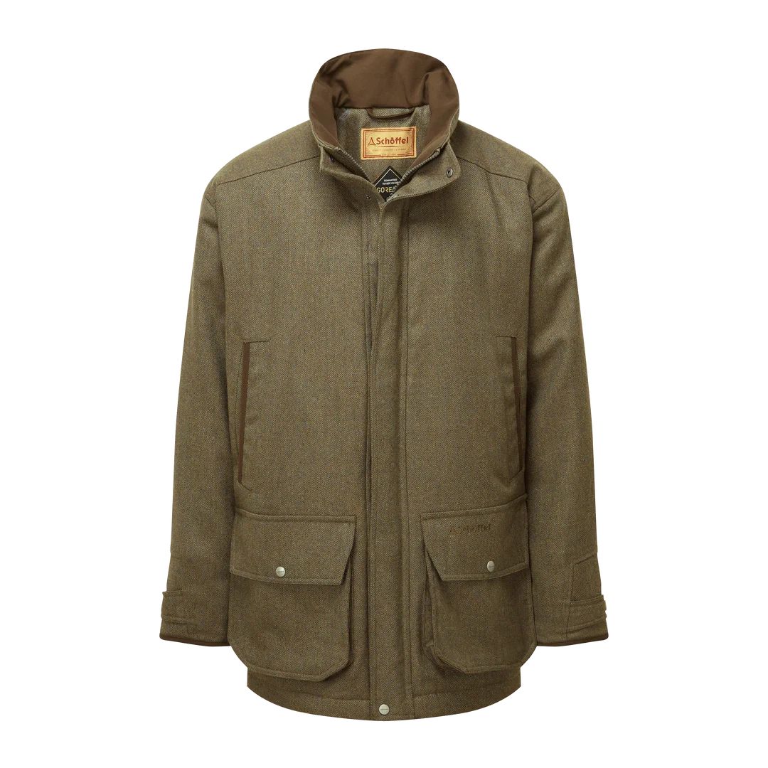 Schoffel Men's Ptarmigan Tweed Classic Coat-Men's Clothing-Loden Green Herringbone Tweed-42-Kevin's Fine Outdoor Gear & Apparel